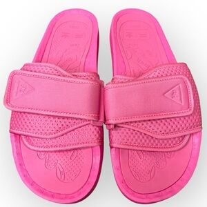 Adidas x Pharrell Williams HU Slides Pink Unisex Casual Summer Shoes Sz 9 Mens